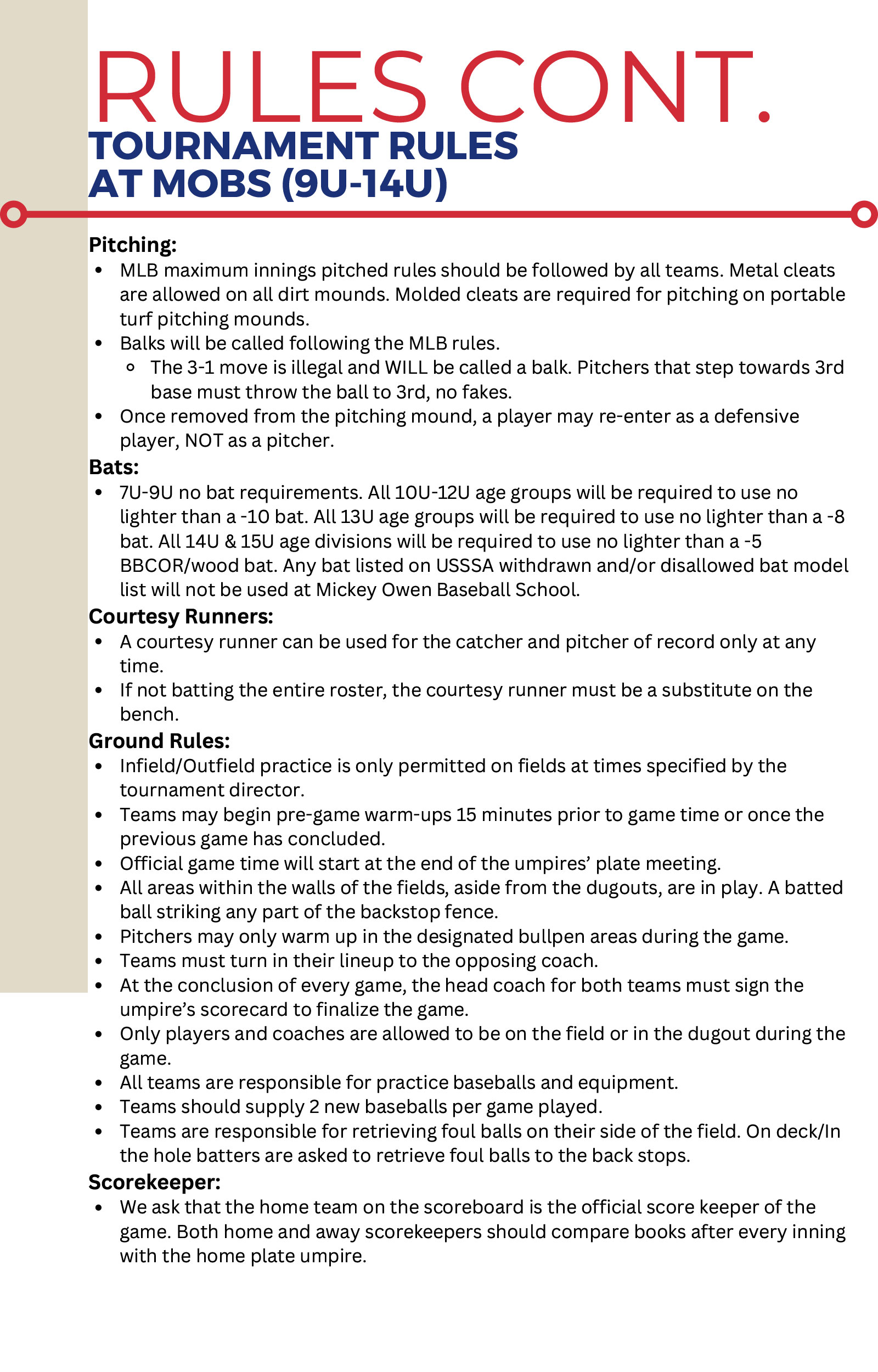 Mickey Owen Tournament Guide page 5.