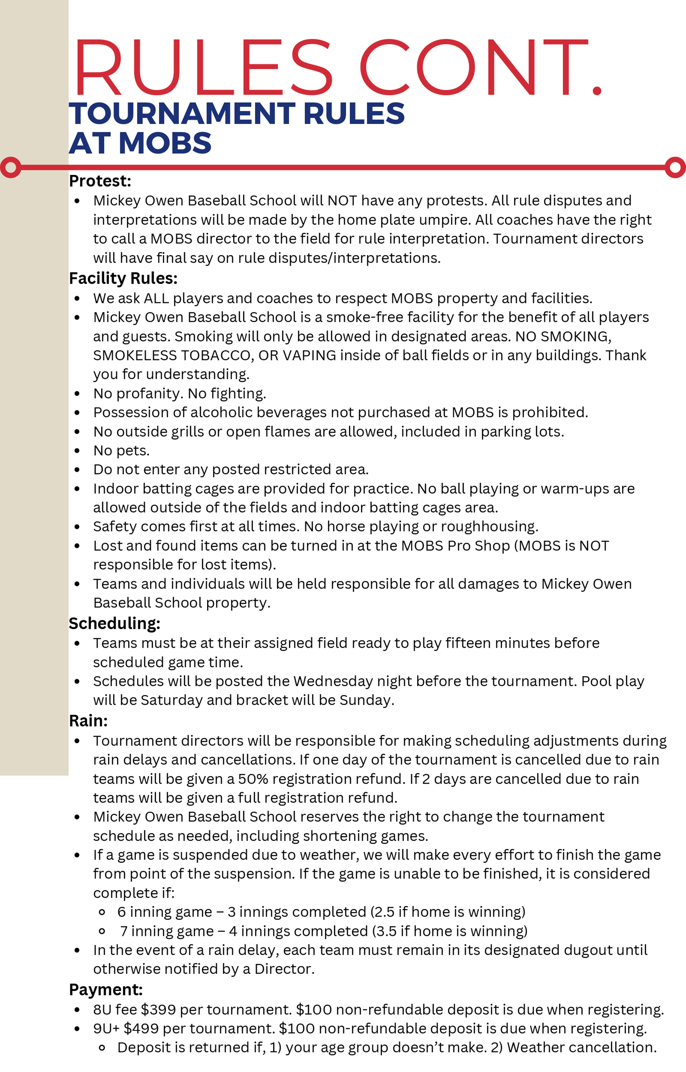 Mickey Owen Tournament Guide page 6.