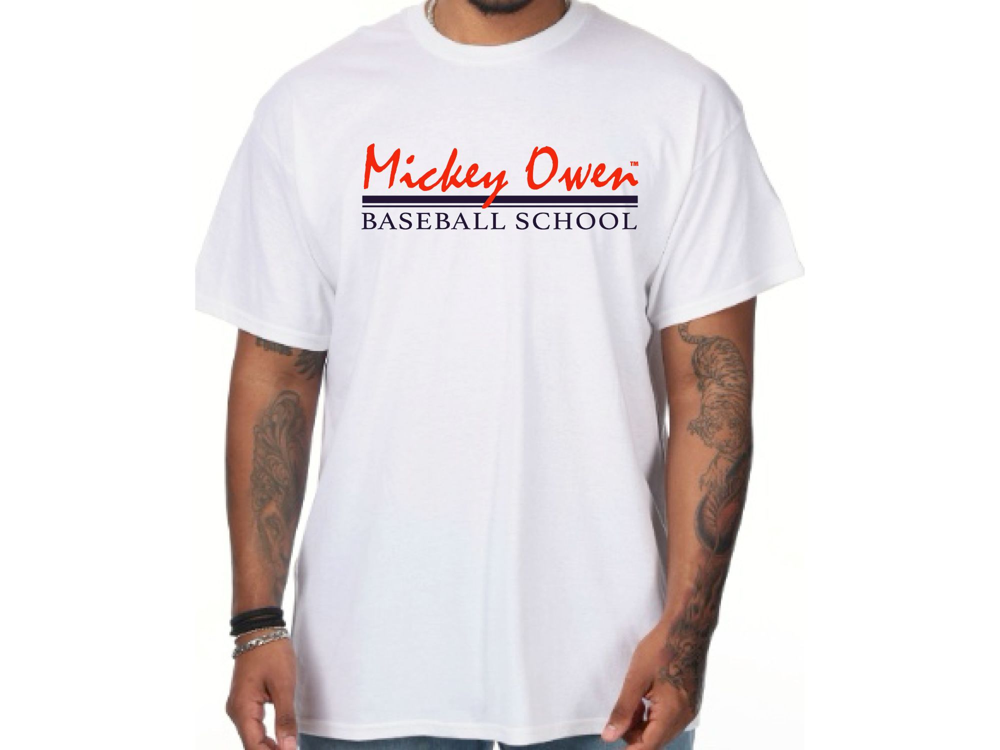 White Adult Mickey Owen Baseball School Tee